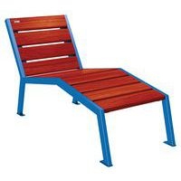 Chaise longue Silaos 1 place acier et bois - bleu 5010/acajou - Image principale