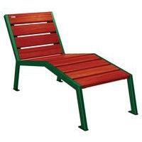 Chaise longue Silaos 1 place acier et bois - vert 6005/acajou - Image principale