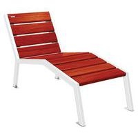 Chaise longue Silaos 1 place acier et bois - blanc 9010/acajou - Image principale