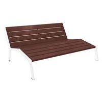 Chaise longue Silaos 3 places acier/plastique recyclé - blanc 9010/marron - Image principale