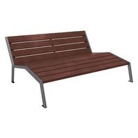 Chaise longue Silaos 3 places acier/plastique recyclé - gris Procity/marron - Image principale