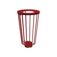 Poubelle Lofoten Vigipirate 100 L acier galva - rouge foncé 3004 - Image principale