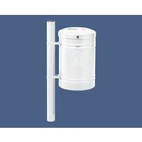 Poubelle Guyenne sur poteau pommeau inox brossé 40 L avec seau Procity - Image 4