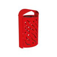Poubelle Venise 120 L avec couvercle réhaussé - galva rouge 3020 - Image principale