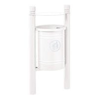 Poubelle Saintonge 40 L avec seau pommeau City - zinc blanc 9010 - Image principale