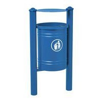 Poubelle Saintonge 40 L avec seau pommeau Agora - zinc bleu 5010 - Image principale