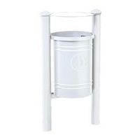 Poubelle Saintonge 40 L avec seau pommeau Agora - zinc blanc 9010 - Image principale