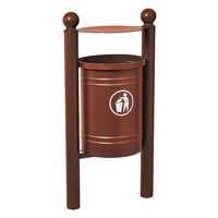 Poubelle Saintonge 40 L avec seau pommeau Boule - zinc aspect corten - Image principale