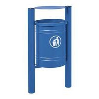 Poubelle Saintonge 40 L avec seau pommeau inox brossé - zinc bleu 5010 - Image principale