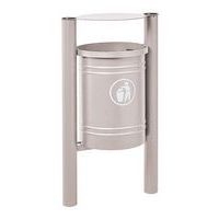 Poubelle Saintonge 40 L avec seau pommeau inox brossé - zinc gris 7044 - Image principale