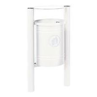 Poubelle Saintonge 40 L avec seau pommeau inox brossé zinc blanc 9010 - Image principale