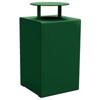 Poubelle Kub 120 L acier avec couvercle - vert 6005 - Image principale