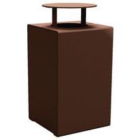 Poubelle Kub 120 L acier avec couvercle - marron 8017 - Image principale