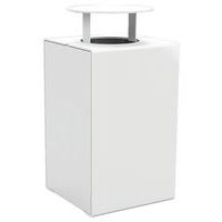 Poubelle Kub 120 L acier avec couvercle - blanc 9010 - Image principale