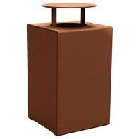 Poubelle Kub 120 L acier avec couvercle - aspect corten - Image principale