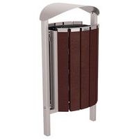 Poubelle Silaos 50L acier/plastique recyclé scellmnt marron/gris 7044 - Image principale