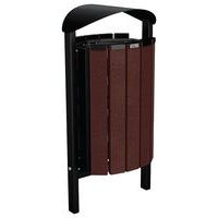 Poubelle Silaos 50L acier/plastique recyclé scelmnlt marron/noir 9005 - Image principale
