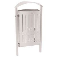 Poubelle Silaos 50 L acier - scellement direct - gris 7044 - Image principale