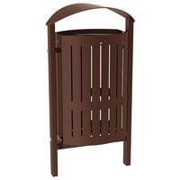 Poubelle Silaos 50 L acier - scellement direct - marron 8017 - Image principale