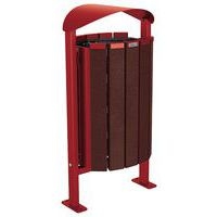 Poubelle Silaos 50L acier/plastique recyclé platines marron/rouge 3004 - Image principale