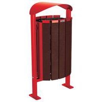 Poubelle Silaos 50L acier/plastique recyclé platines marron/rouge 3020 - Image principale