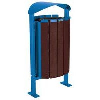 Poubelle Silaos 50L acier/plastique recyclé platines marron/bleu 5010 - Image principale