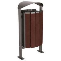 Poubelle Silaos 50L acier/plastiq recyclé platines marron/gris Procity - Image principale