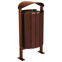 Poubelle Silaos 50L acier/plast recyclé platines marron/aspect corten - Image principale