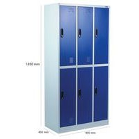 Vestiaire 6 casiers bleu, à monter - Image 3