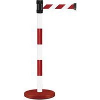 Poteau à sangle 2m rouge/blanc et base - Image principale