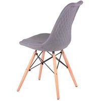 Lot de 4 chaises Lindy pied bois naturel tissu Gris clair - Image 2