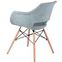Lot de 4 fauteuils Nadine pieds bois naturel tissu menthe - Image 5