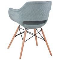 Lot de 4 fauteuils Nadine pieds bois naturel tissu menthe - Image 2
