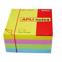 Cube 400 feuilles de notes repositionnables  75x75 mm couleurs pastels assorties - Image principale
