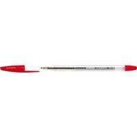 Stylo bille fine pointe moyenne corps transparent - rouge - Image principale