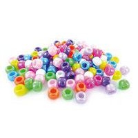 Sachet 1000 perles plastique gros trous nacrées ø 9 mm - Image principale