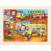 Lot de 4 puzzles 'Les transports' de 35 pièces en bois. - Image principale