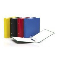 Classeur 17x22 cm rigide collé rembordé, couverture plastique, 2 anneaux diam: 30mm dos: 40mm - Jaune - Image principale