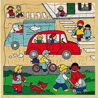 Puzzle bois 37 x 37 cm - thème le transport : trafic en ville - Image principale