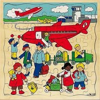 Puzzle bois 37 x 37 cm - thème le transport : aéroport - Image principale