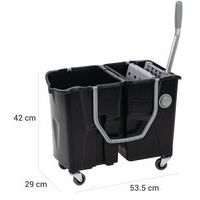 Chariot de lavage double seau 2 x 15 L avec presse à plat - Image 2