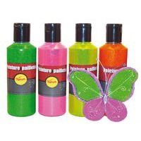 Assortiment 4 flacons 250 ml peinture pailletée fluo pichon - Image principale