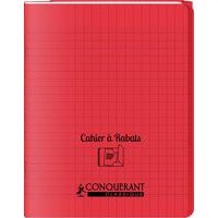Cahier avec rabats 96 pages seyes, format 17 x 22 cm Polypropylène - Rouge - Image principale