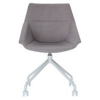 Lot de  2 Chaises Luigi pied Blanc assise tissu polyester Gris - Image principale