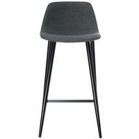 Lot de  2 Tabourets Must pied Noir assise tissu polyester Gris - Image principale