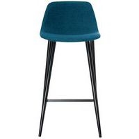 Lot de  2 Tabourets Must pied Noir assise tissu polyester Bleu - Image principale