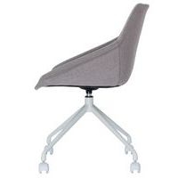 Lot de  2 Chaises Luigi pied Blanc assise tissu polyester Gris - Image 3