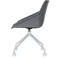 Lot de  2 Chaises Luigi pied Blanc assise tissu polyester Anthracite - Image 3