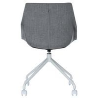 Lot de  2 Chaises Luigi pied Blanc assise tissu polyester Anthracite - Image 4