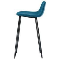 Lot de  2 Tabourets Must pied Noir assise tissu polyester Bleu - Image 3